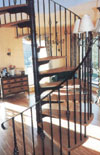 Detail view of wrought iron balustrade on your left