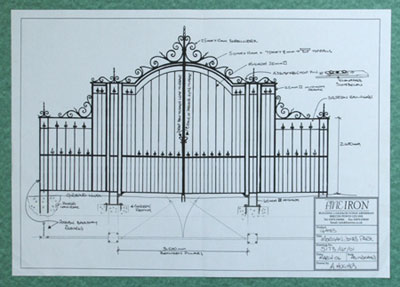 wrought iron gate details