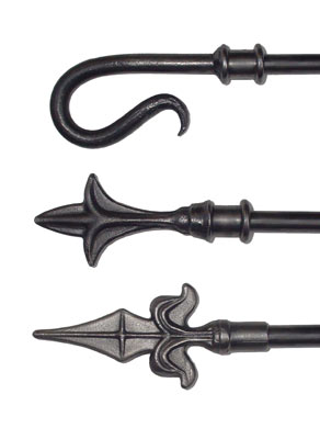 traditional wrought iron curtain poles