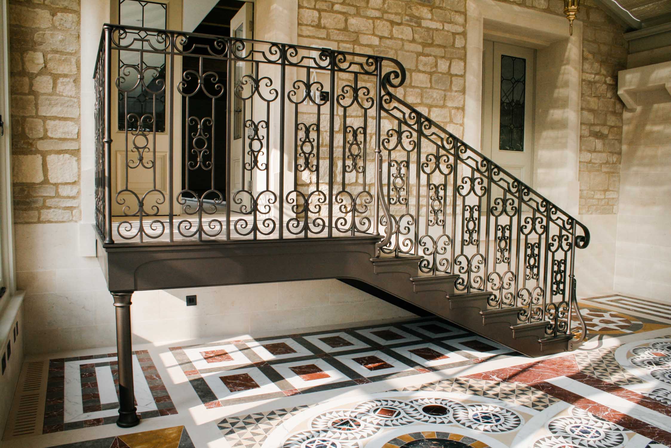 Marble Staircase & Metal Balustrades