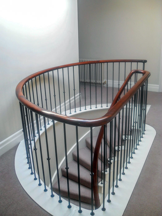 Stair Balustrade for a Sweeping Curved Marble Staircase