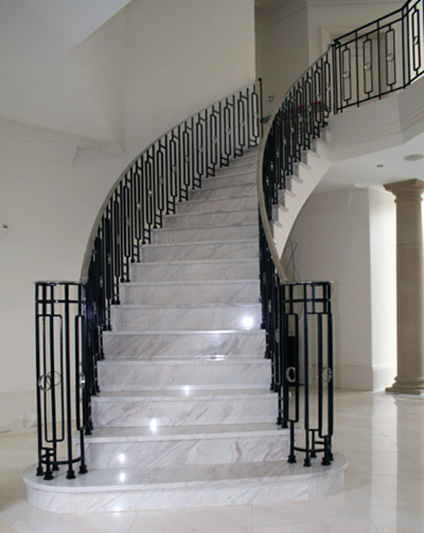 Contemporary Steel & Marble Staircase