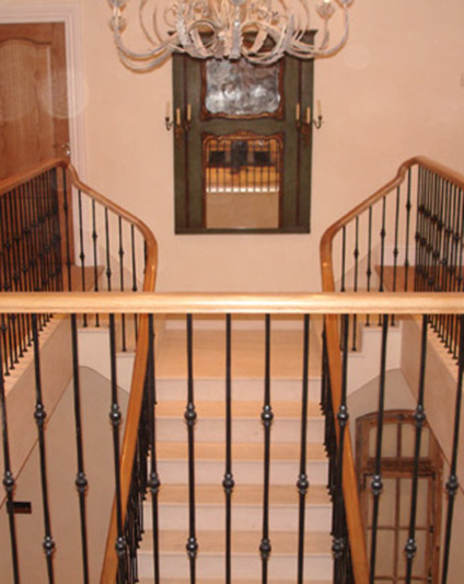 Wrought Iron Marble & Oak Staircases