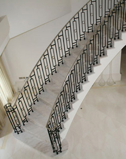 Contemporary Steel & Marble Staircase