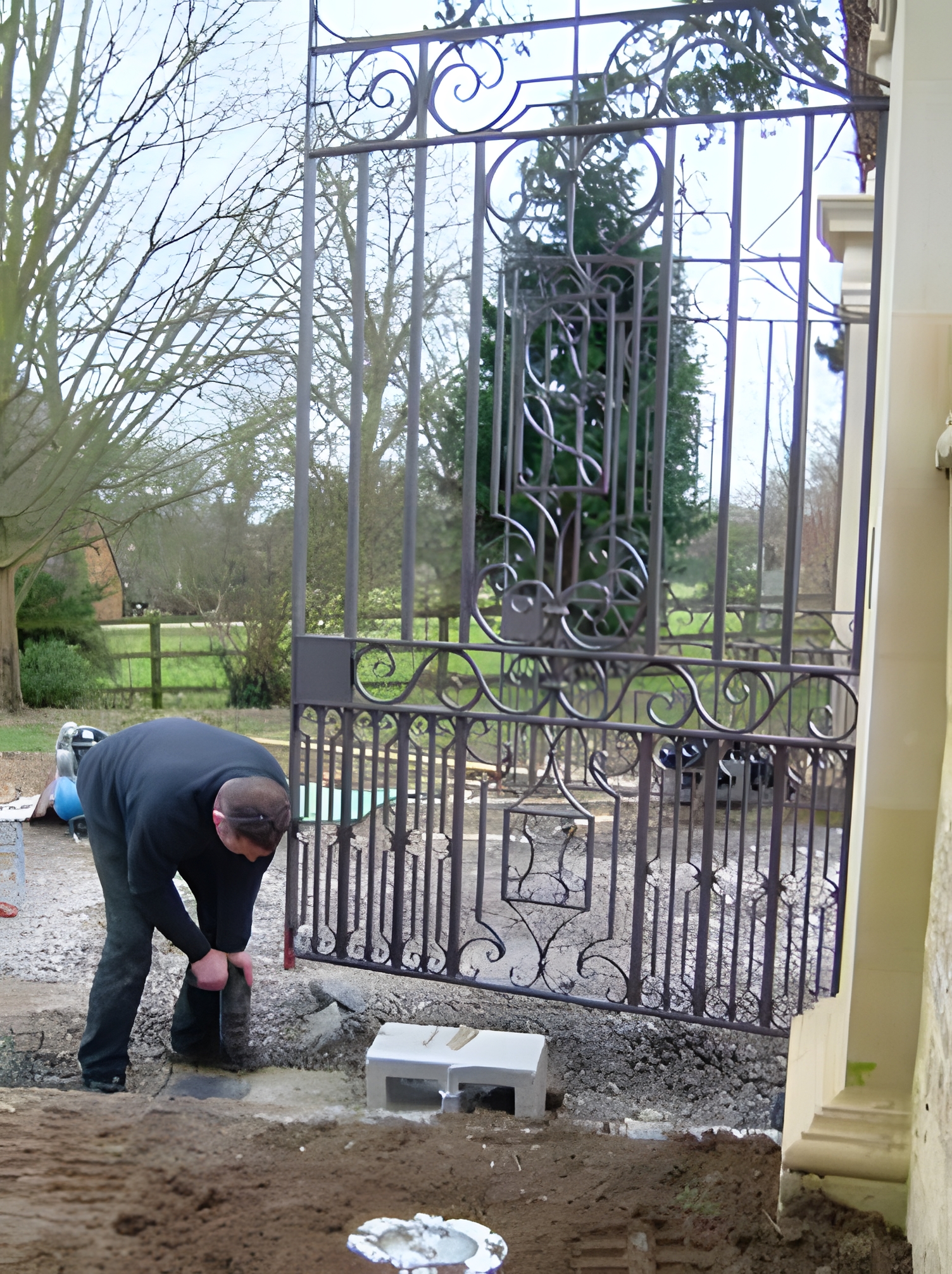 Installing Automatic Wrought Iron Gates Installing Automatic Wrought Iron Gates